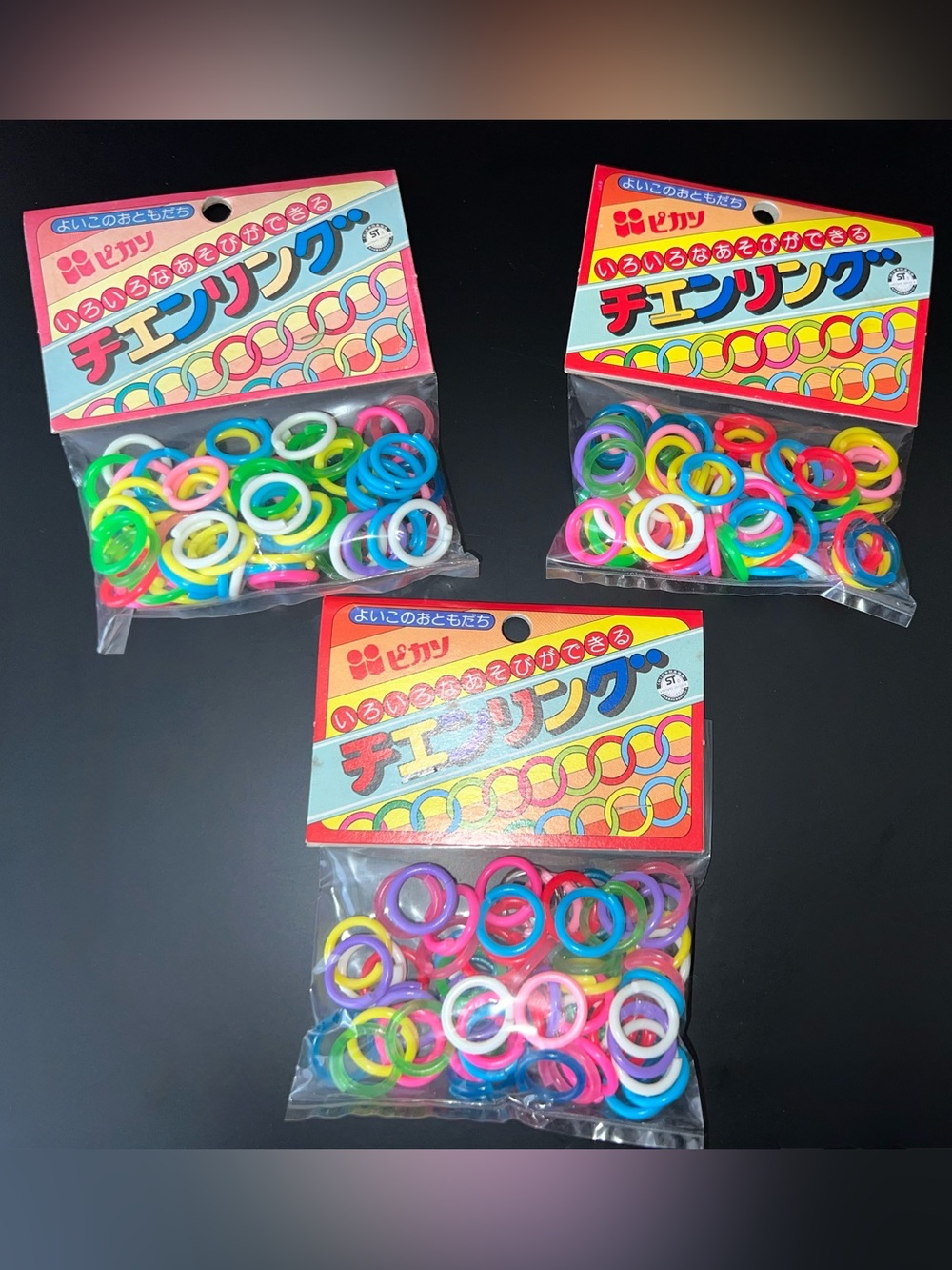 Chinese Jacks ~3 Packages of Colorful Jax Rings~ Enough for 19 Individual Jacks